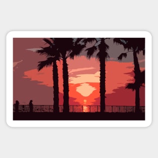 Evening Sunset Along The Walk Sticker